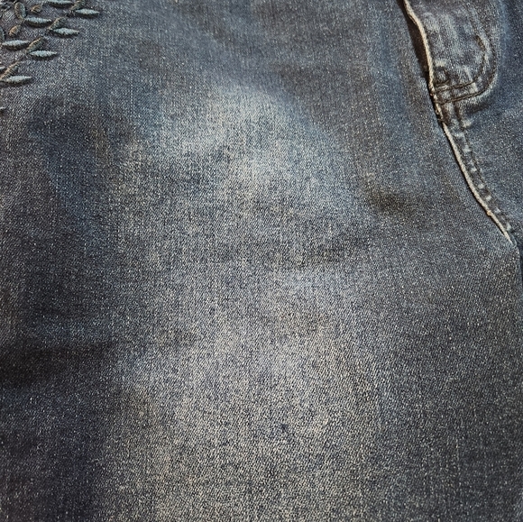 Sandpiper Jean Shorts Bermuda Shorts Denim Blue 14P Embroidered Decor - Picture 2 of 11